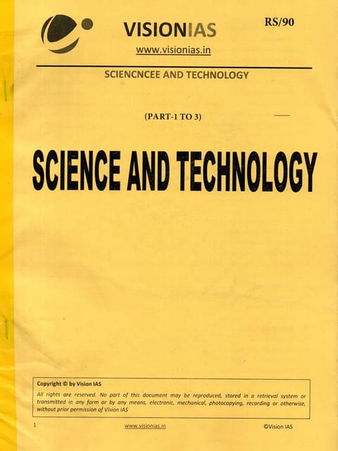 Vision IAS GS Printed Notes - Science & Technology (Part 1 to 3)