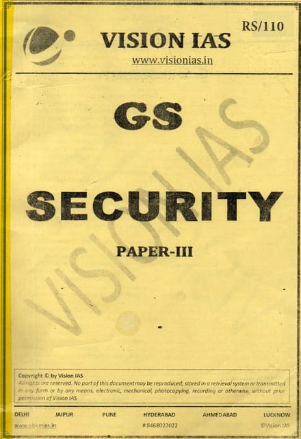 Vision IAS GS Printed Notes - Security (Paper 3)