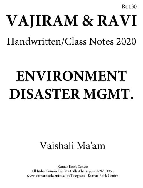 Vajiram & Ravi General Studies GS Handwritten/Class Notes 2020 - Environment & Disaster Management