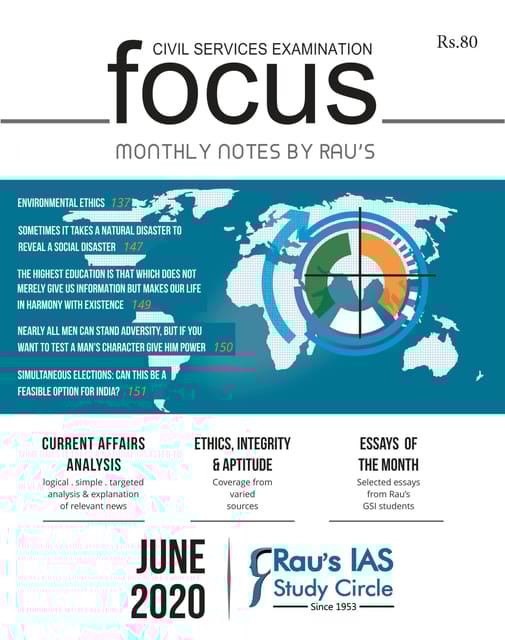 Rau's IAS Focus Monthly Current Affairs - June 2020 - [PRINTED]