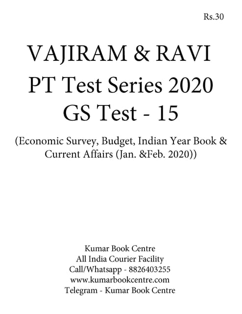 Vajiram & Ravi PT Test Series 2020 - Test 15 - [PRINTED]