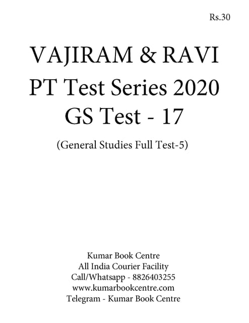 Vajiram & Ravi PT Test Series 2020 - Test 17 - [PRINTED]