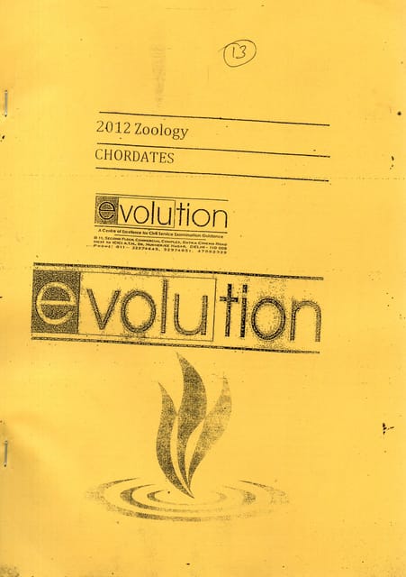 (Set of 13 Booklets) Zoology Optional Printed Notes - Evolution IAS - [PRINTED]