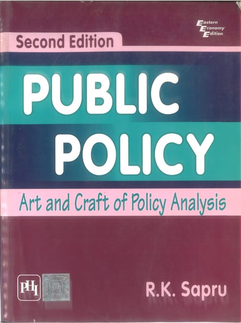 Public Policy By R.K. Sapru