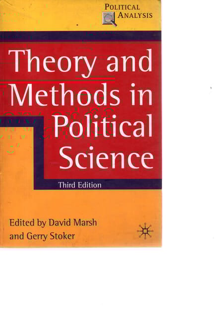 theory and methods in political science third edition by david marsh and gerry stoker