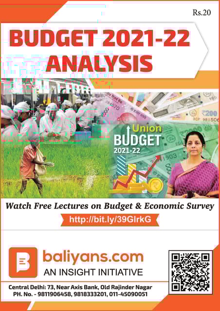 Insights Baliyans IAS Budget 2021-22 Summary - [PRINTED]