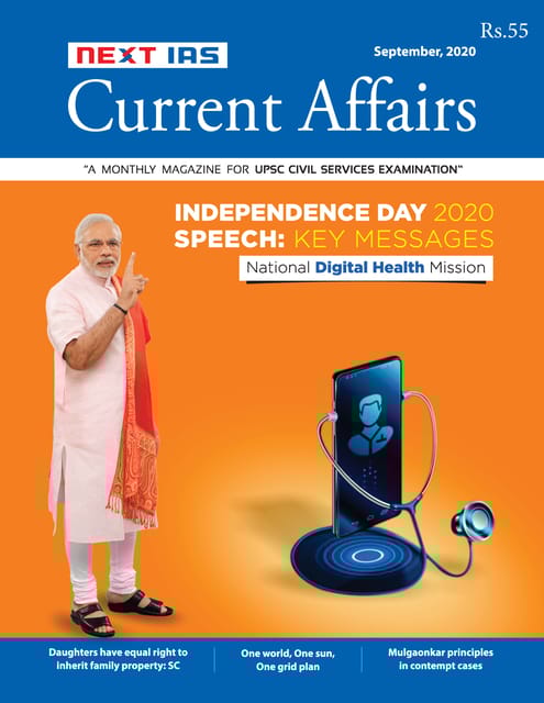Next IAS Monthly Current Affairs - September 2020 - [PRINTED]
