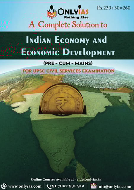 Only IAS Printed Notes - Indian Economy and Economic Development - [B/W PRINTOUT]