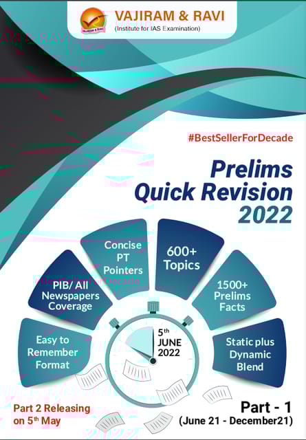Vajiram & Ravi Prelims Quick Revision 2022 Part-1 (June 21-December 21) English Medium (Paperback, Vajiram & Ravi)
