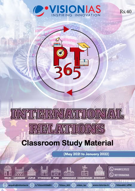 Vision IAS PT 365 2022 - International Relations - [B/W PRINTOUT]