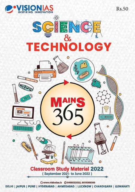 Science & Technology - Vision IAS Mains 365 2022 - [B/W PRINTOUT]