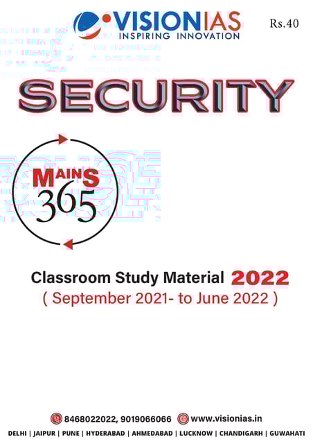 Security - Vision IAS Mains 365 2022 - [B/W PRINTOUT]