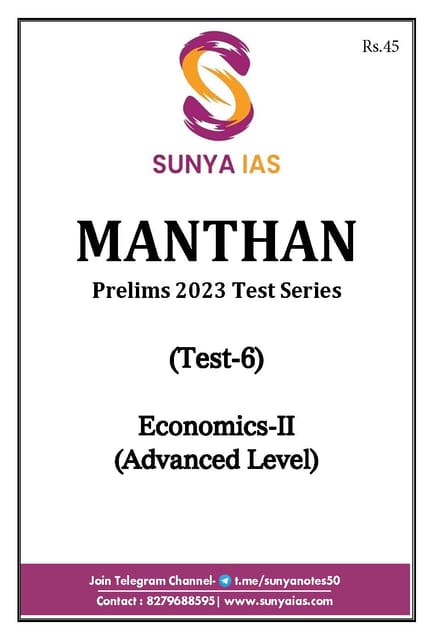 (Set) Sunya IAS PT Test Series 2023 - Test 6 to 10 - [B/W PRINTOUT]