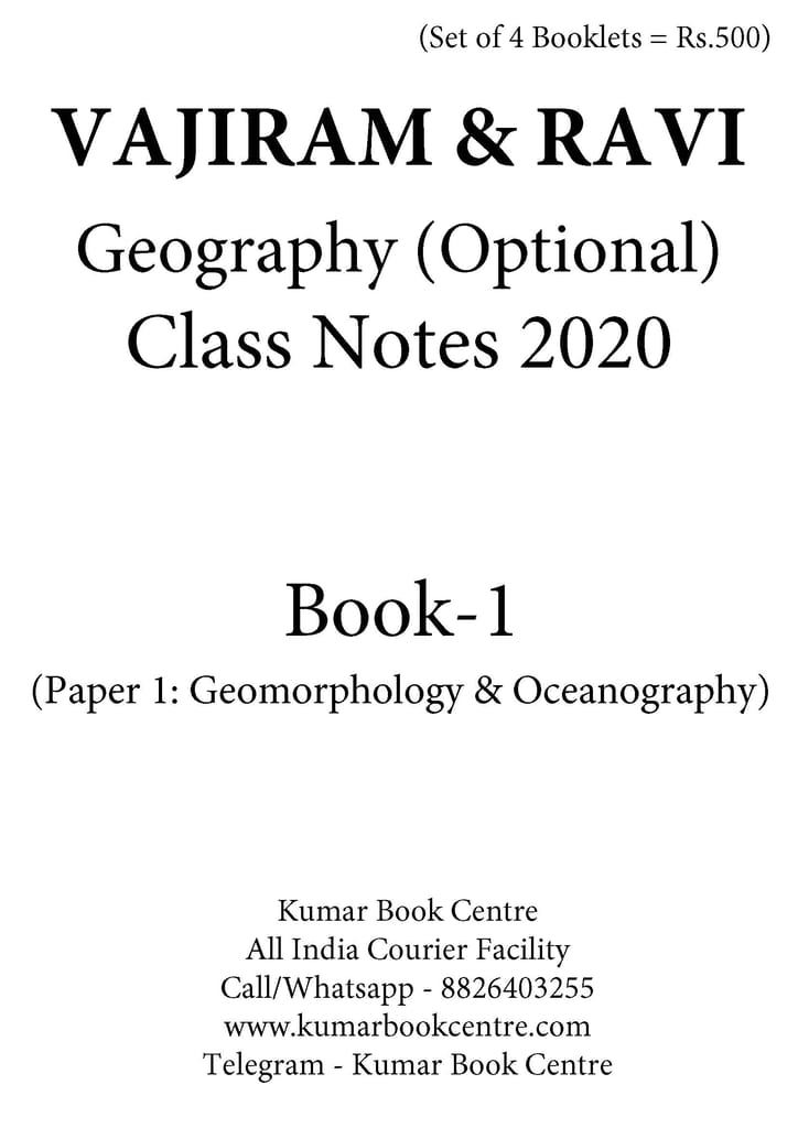 (Set of 4 Booklets) Geography Optional Handwritten/Class Notes 2020