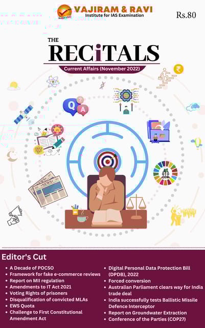 November 2022 - The Recitals - Vajiram & Ravi Monthly Current Affairs - [B/W PRINTOUT]