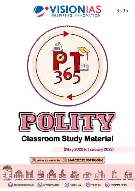 Polity - Vision IAS PT 365 2023 - [B/W PRINTOUT]