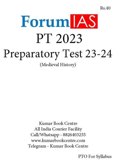 (Set) Forum IAS PT Test Series 2023 - Preparatory Test 23 to 24 - [B/W PRINTOUT]