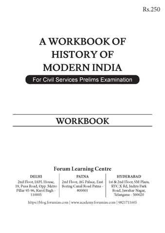 Modern India - Forum IAS Workbook 2023 - [B/W PRINTOUT]