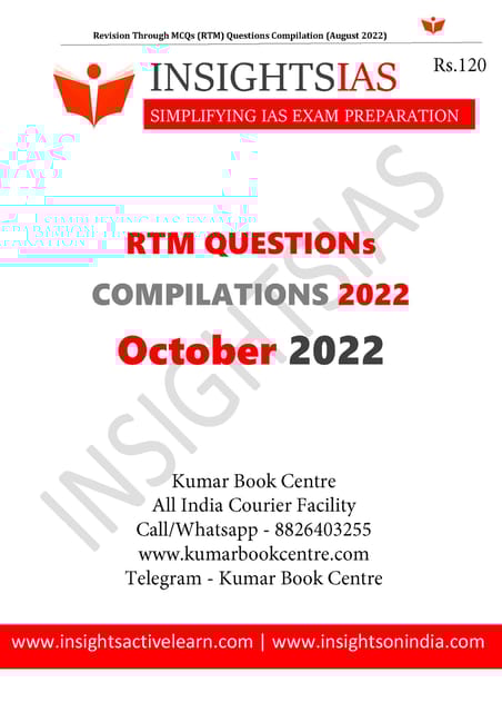 October 2022 - Insights on India Revision Through MCQs (RTM) - [B/W PRINTOUT]