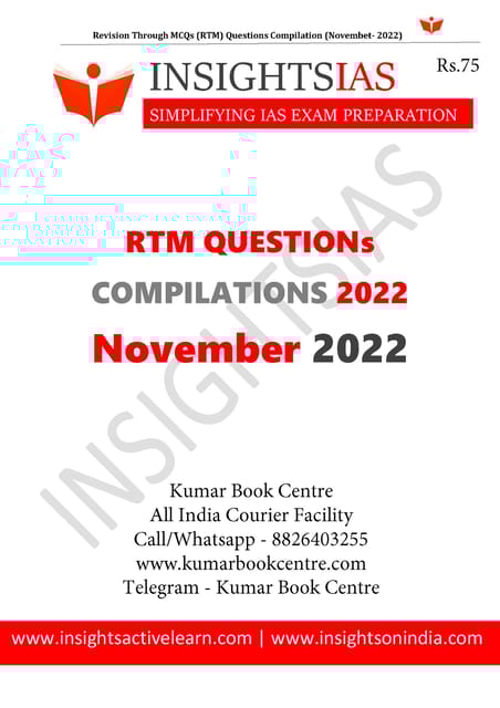 November 2022 - Insights on India Revision Through MCQs (RTM) - [B/W PRINTOUT]