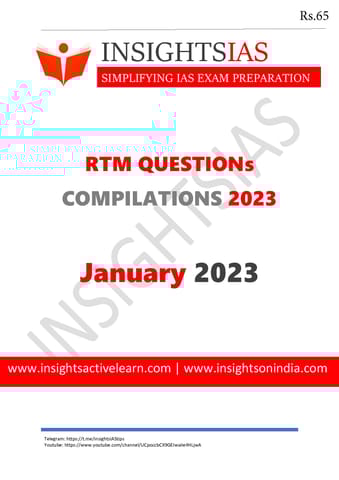 January 2023 - Insights on India Revision Through MCQs (RTM) - [B/W PRINTOUT]