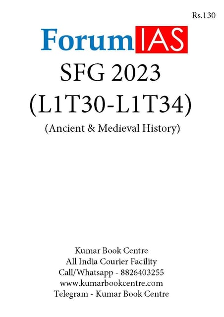 (Set) Forum IAS SFG Test 2023 - Level 1 Test 30 to 34 (Ancient & Medieval History) - [B/W PRINTOUT]