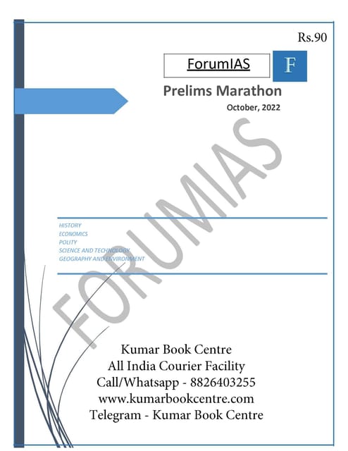 October 2022 - Forum IAS Prelims Marathon - [B/W PRINTOUT]