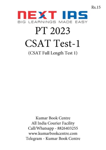 (Set) Next IAS PT Test Series 2023 - CSAT Test 1 to 5 - [B/W PRINTOUT]