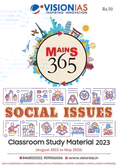 Social Issues - Vision IAS Mains 365 2023 - [B/W PRINTOUT]