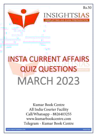 March 2023 - Insights on India Current Affairs Daily Quiz - [B/W PRINTOUT]