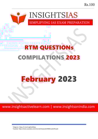 February 2023 - Insights on India Revision Through MCQs (RTM) - [B/W PRINTOUT]