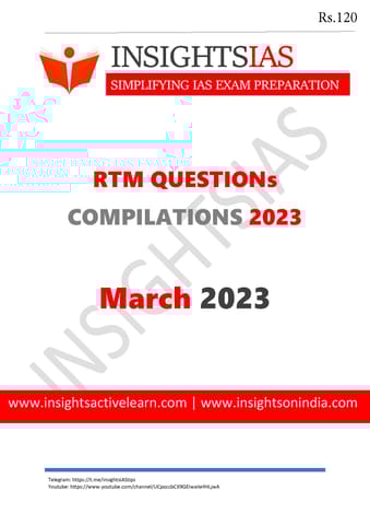 March 2023 - Insights on India Revision Through MCQs (RTM) - [B/W PRINTOUT]