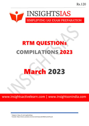 March 2023 - Insights on India Revision Through MCQs (RTM) - [B/W PRINTOUT]