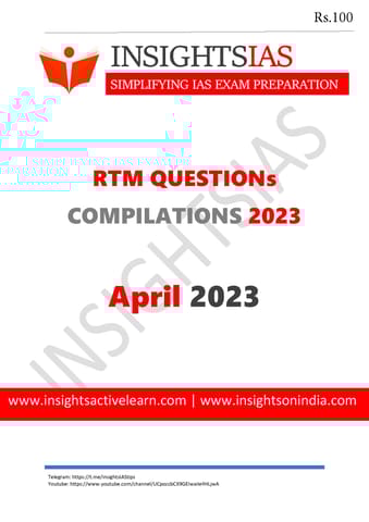 April 2023 - Insights on India Revision Through MCQs (RTM) - [B/W PRINTOUT]
