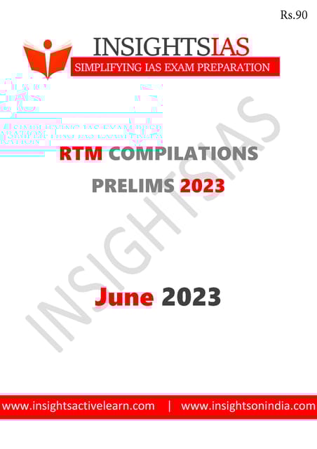 June 2023 - Insights on India Revision Through MCQs (RTM) - [B/W PRINTOUT]