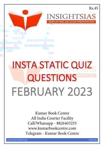 February 2023 - Insights on India Static Quiz - [B/W PRINTOUT]