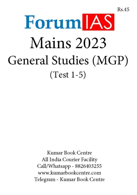 Forum IAS Mains Test Series MGP 2023 - GS Test 1 to 5 - [B/W PRINTOUT]