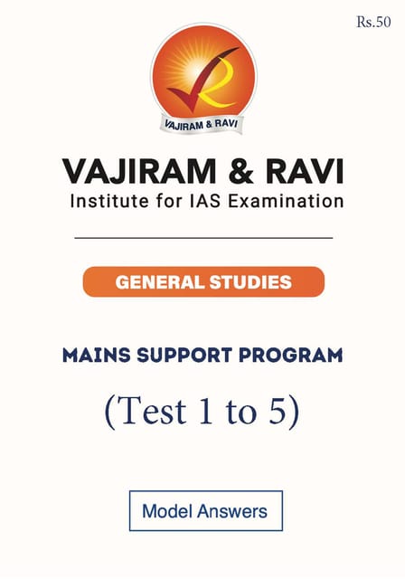 (Set) Vajiram & Ravi Mains Support Program 2023/24 - Test 1 to 5 - [B/W PRINTOUT]
