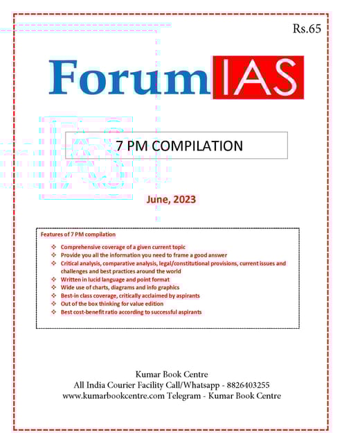 June 2023 - Forum IAS 7pm Compilation - [B/W PRINTOUT]