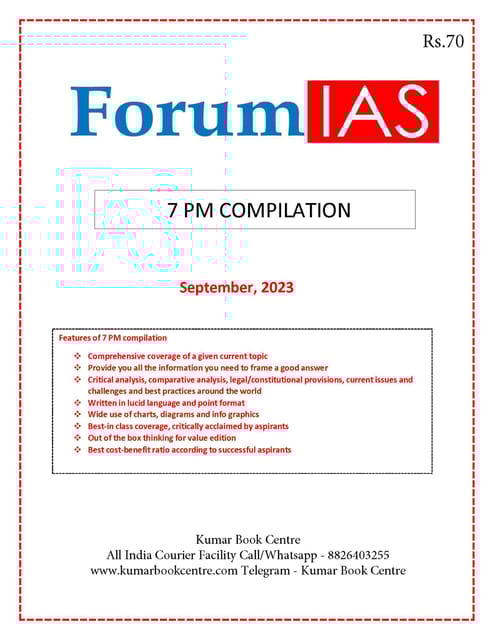 September 2023 - Forum IAS 7pm Compilation - [B/W PRINTOUT]