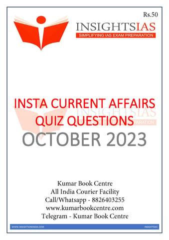 October 2023 - Insights on India Current Affairs Daily Quiz - [B/W PRINTOUT]