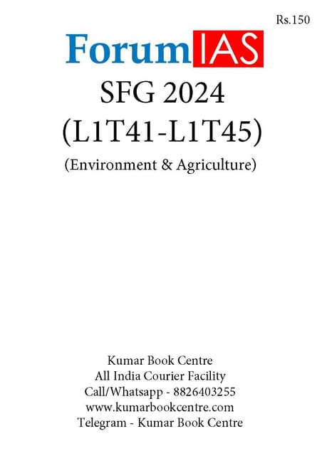 (Set) Forum IAS SFG Test 2024 - Level 1 Test 41 to 45 (Environment & Agriculture) - [B/W PRINTOUT]