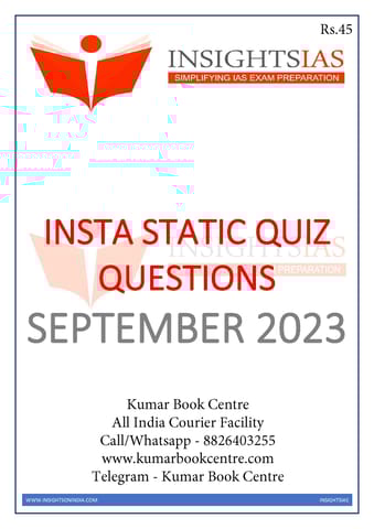 September 2023 - Insights on India Static Quiz - [B/W PRINTOUT]