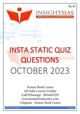 October 2023 - Insights on India Static Quiz - [B/W PRINTOUT]