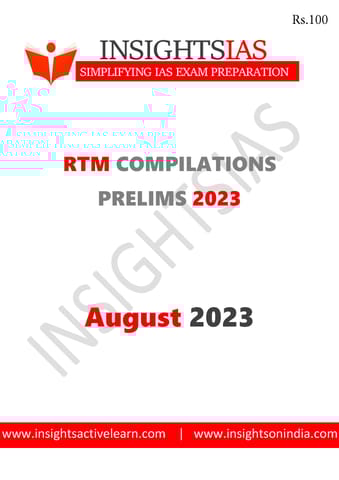 August 2023 - Insights on India Revision Through MCQs (RTM) - [B/W PRINTOUT]
