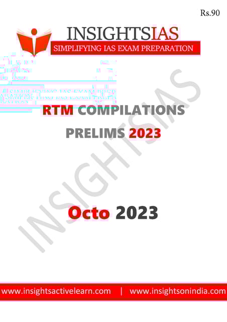 October 2023 - Insights on India Revision Through MCQs (RTM) - [B/W PRINTOUT]