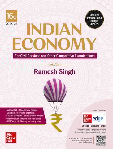 Indian Economy By Ramesh Singh | 16 Edition 2024-25 | UPSC | Civil Services Exam | State Administrative Exams | McGraw Hill Edge 2024