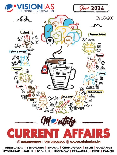 June 2024 - Vision IAS Monthly Current Affairs - [B/W PRINTOUT]