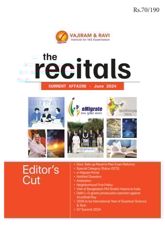 June 2024 - The Recitals - Vajiram & Ravi Monthly Current Affairs - [B/W PRINTOUT]