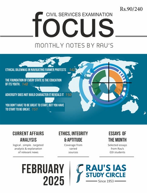 February 2025 - Rau's IAS Focus Monthly Current Affairs - [B/W PRINTOUT]